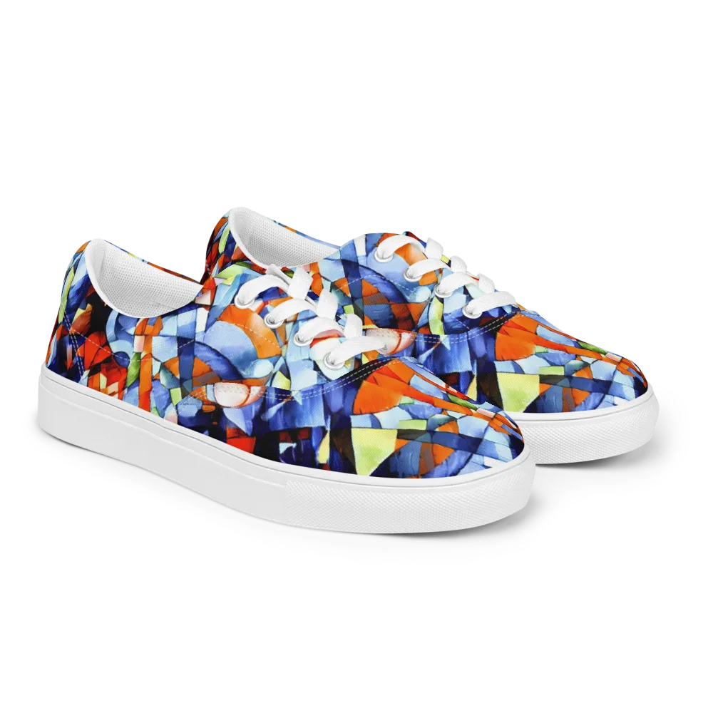 Cubist Current on Men's Lace-Up Canvas Shoes — Right Front