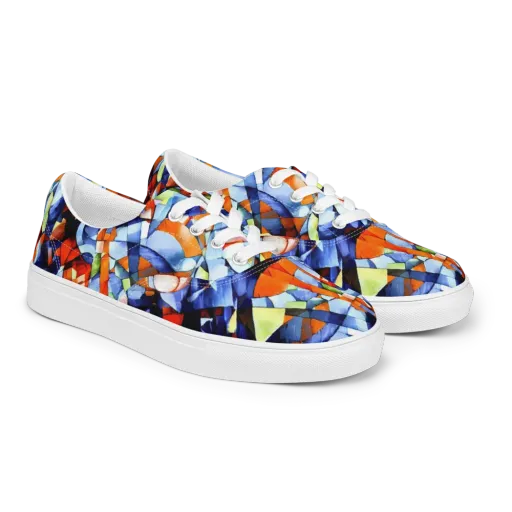 Cubist Current on a Men's Lace-Up Canvas Shoes