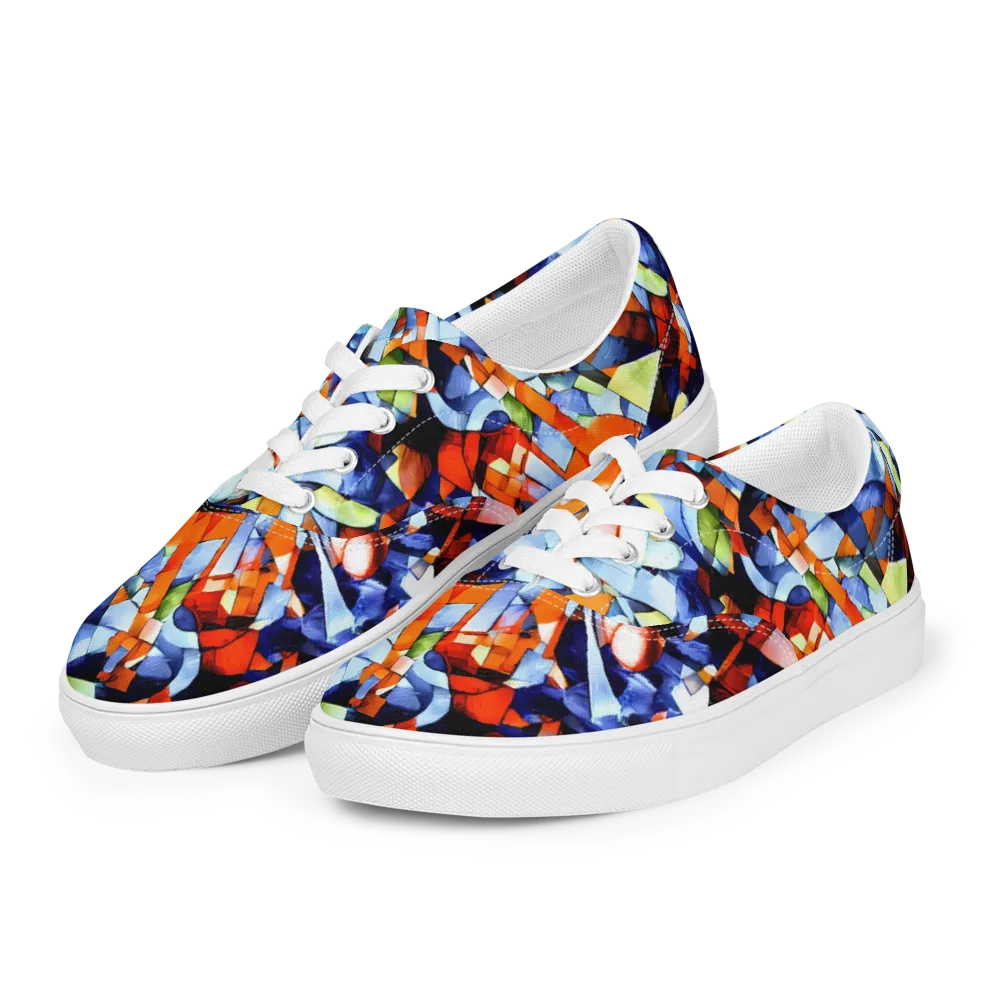 Cubist Current on Men's Lace-Up Canvas Shoes — Left Front