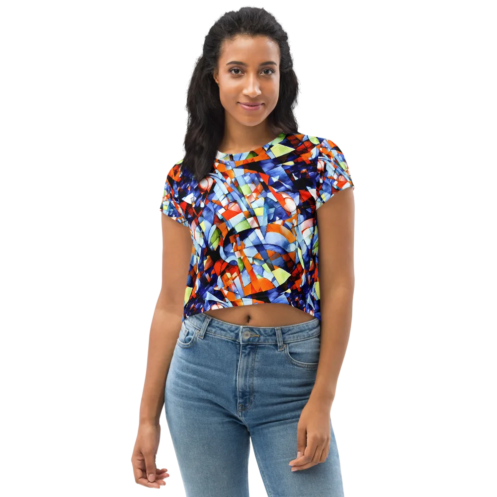 Cubist Current on Crop Tee — Front