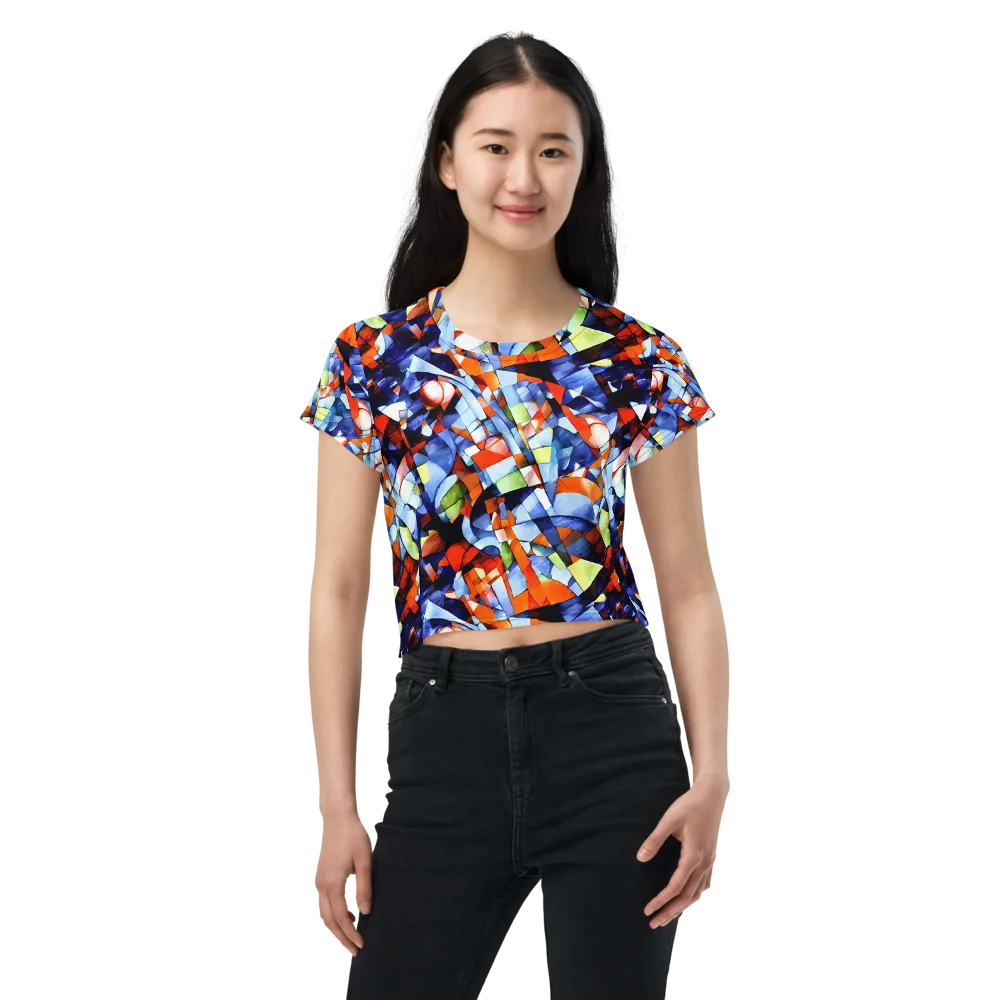 Cubist Current on Crop Tee — Front