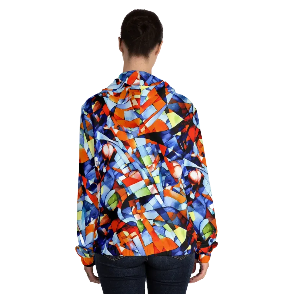 Cubist Current on Women's Full-Zip Hoodie — Back On Person