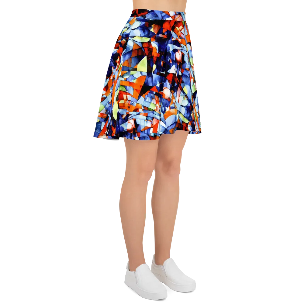 Cubist Current on Skater Skirt — Right