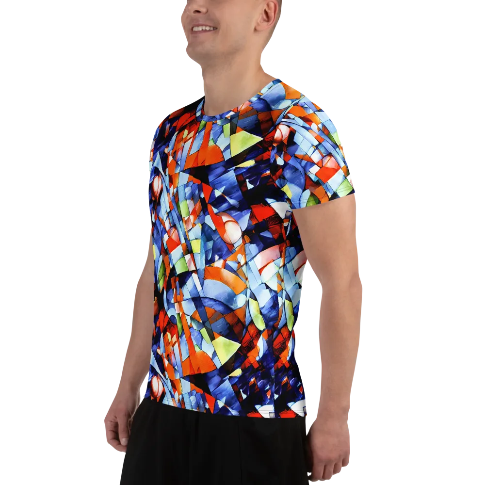 Cubist Current on Men's Athletic T-Shirt — Left