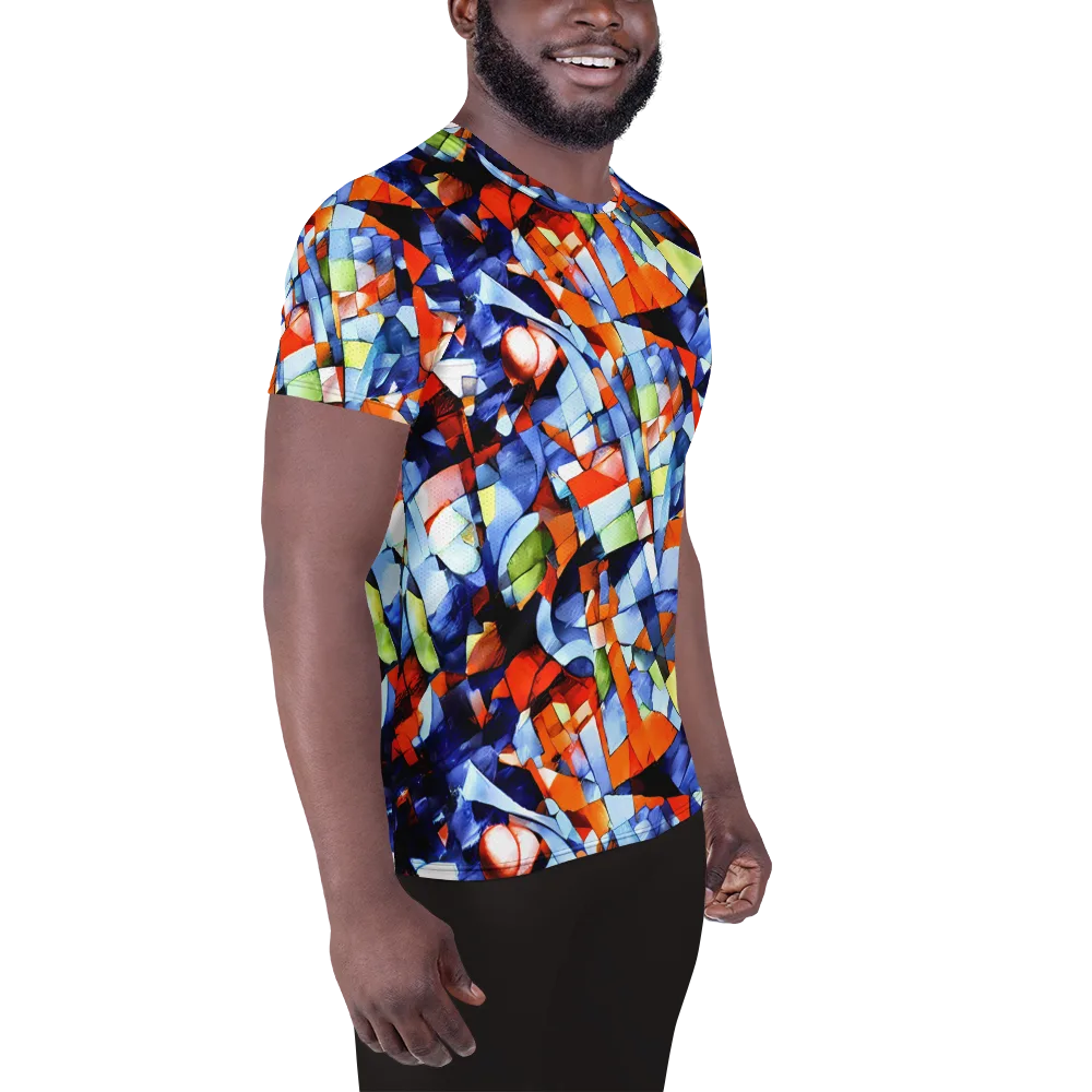 Cubist Current on Men's Athletic T-Shirt — Right