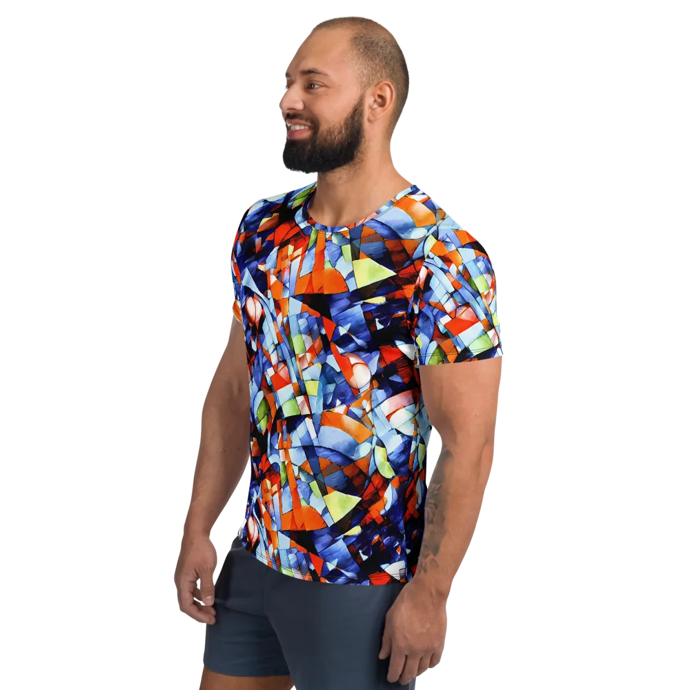 Cubist Current on Men's Athletic T-Shirt — Left
