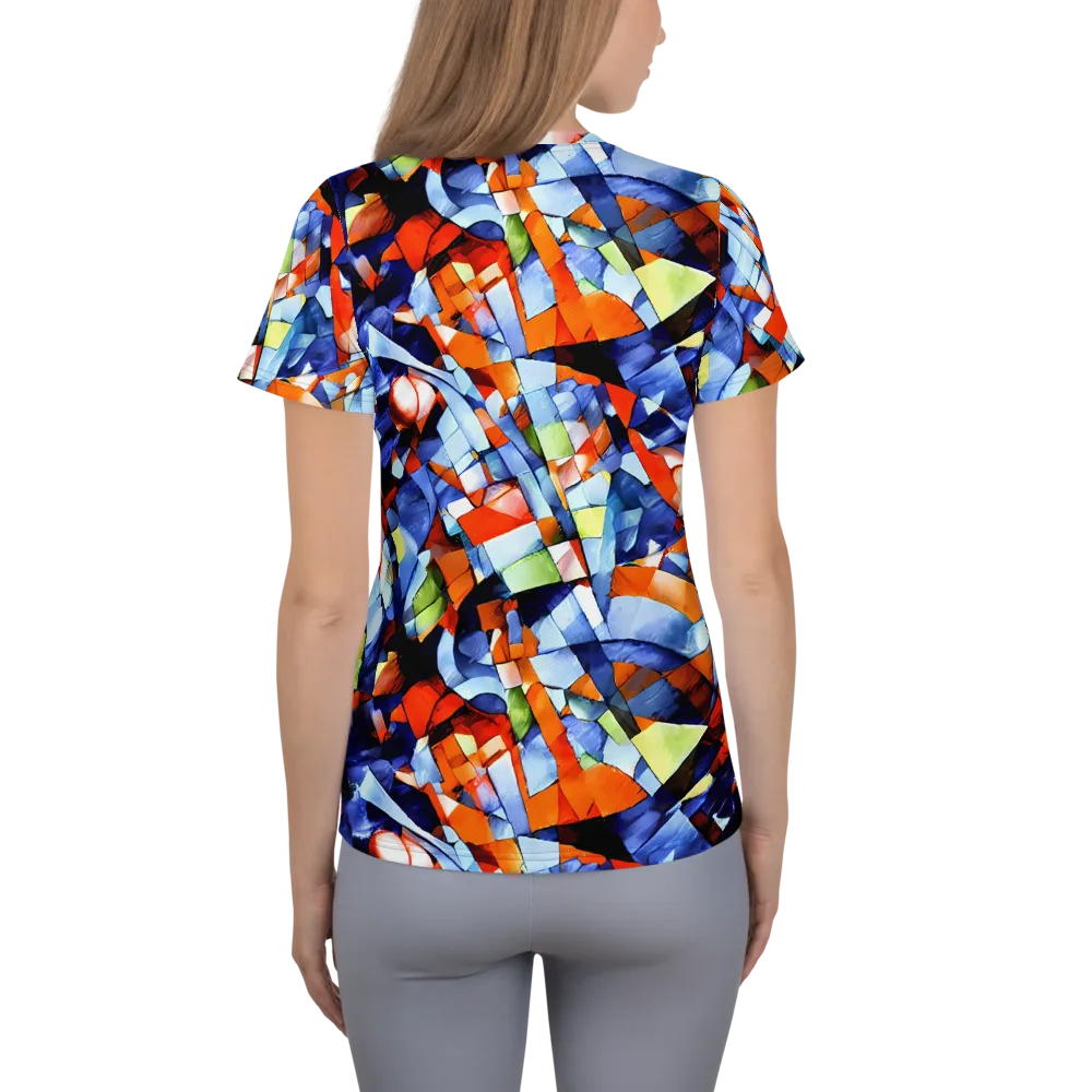 Cubist Current on Women's Athletic T-Shirt — Back