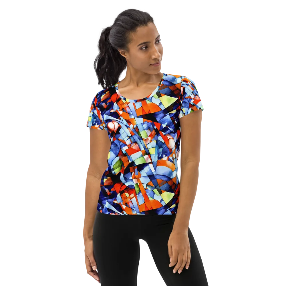 Cubist Current on Women's Athletic T-Shirt — Front