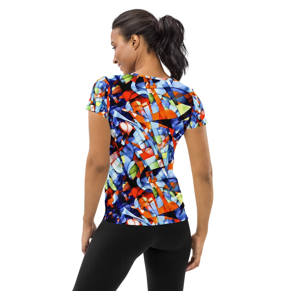 Cubist Current on Women's Athletic T-Shirt — Back