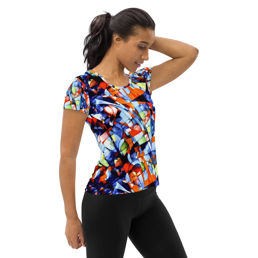 Cubist Current on Women's Athletic T-Shirt — Right