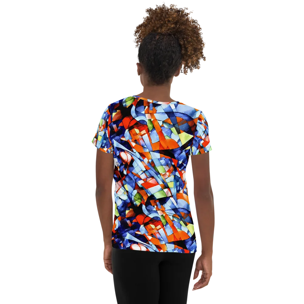 Cubist Current on Women's Athletic T-Shirt — Back