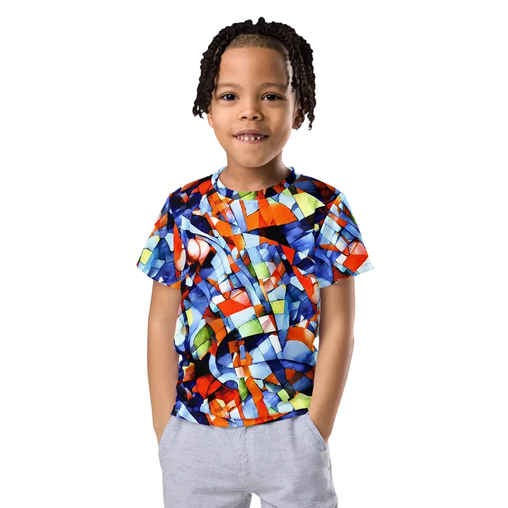 Cubist Current on Kids Crew Neck T-Shirt — Front