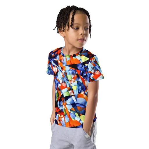 Cubist Current on a Kids Crew Neck T-Shirt