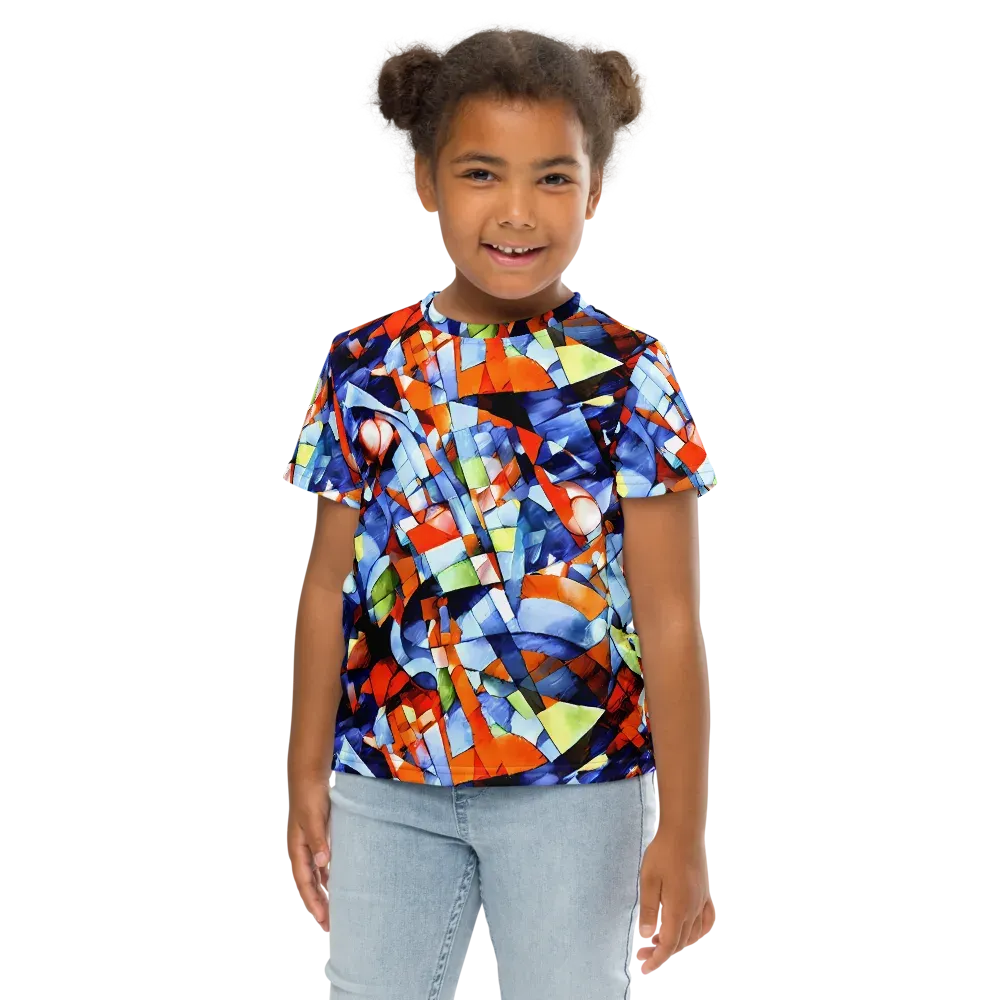 Cubist Current on Kids Crew Neck T-Shirt — Front