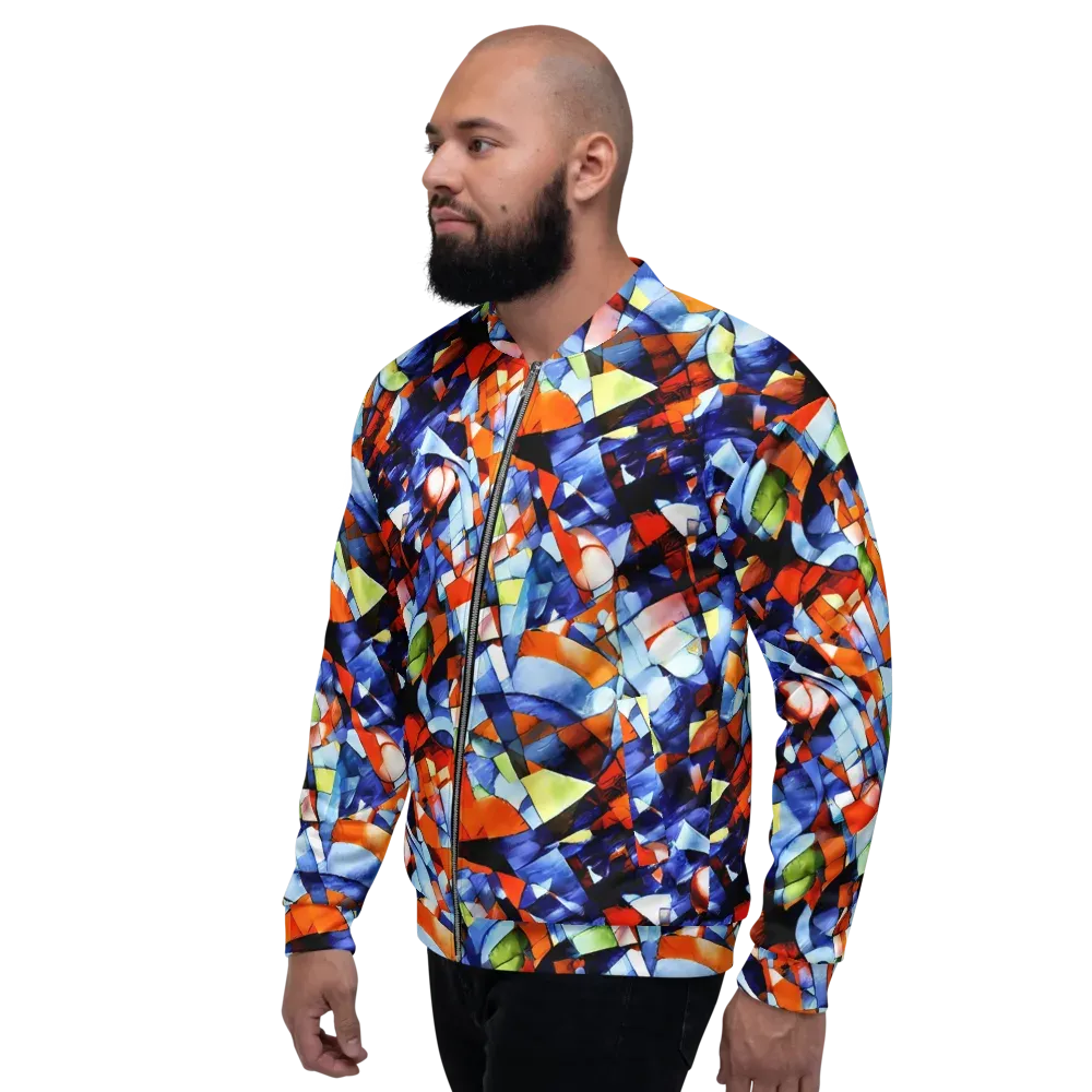 Cubist Current on Bomber Jacket — Left