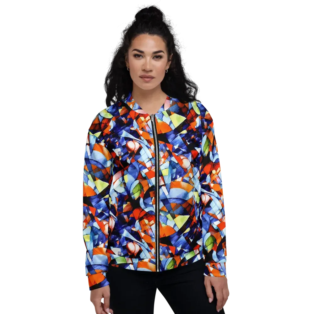 Cubist Current on Bomber Jacket — Front