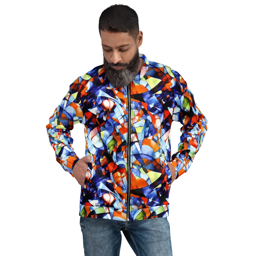 Cubist Current on Bomber Jacket — Front