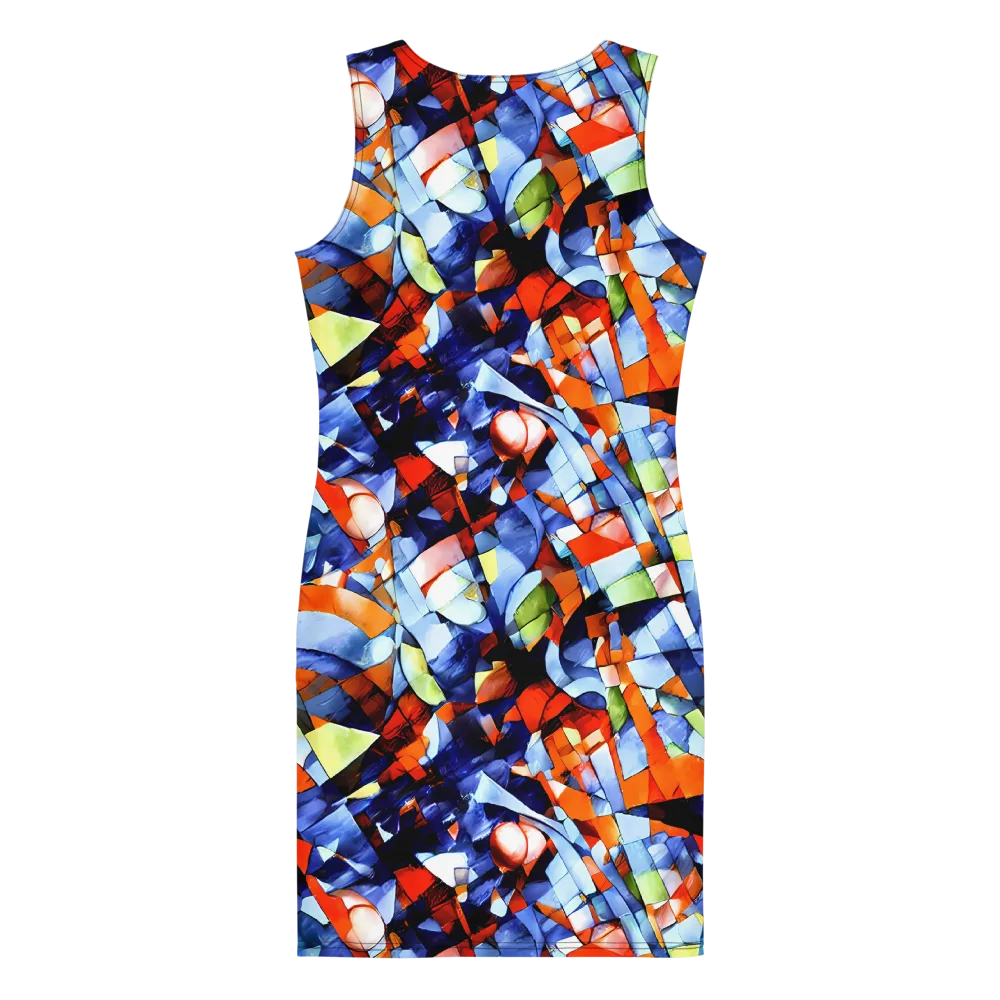 Cubist Current on Bodycon Dress — Back
