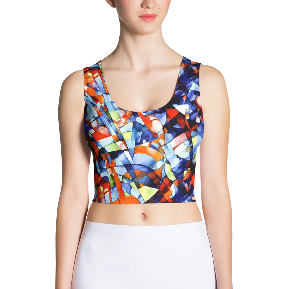 Cubist Current on Crop Top — Front