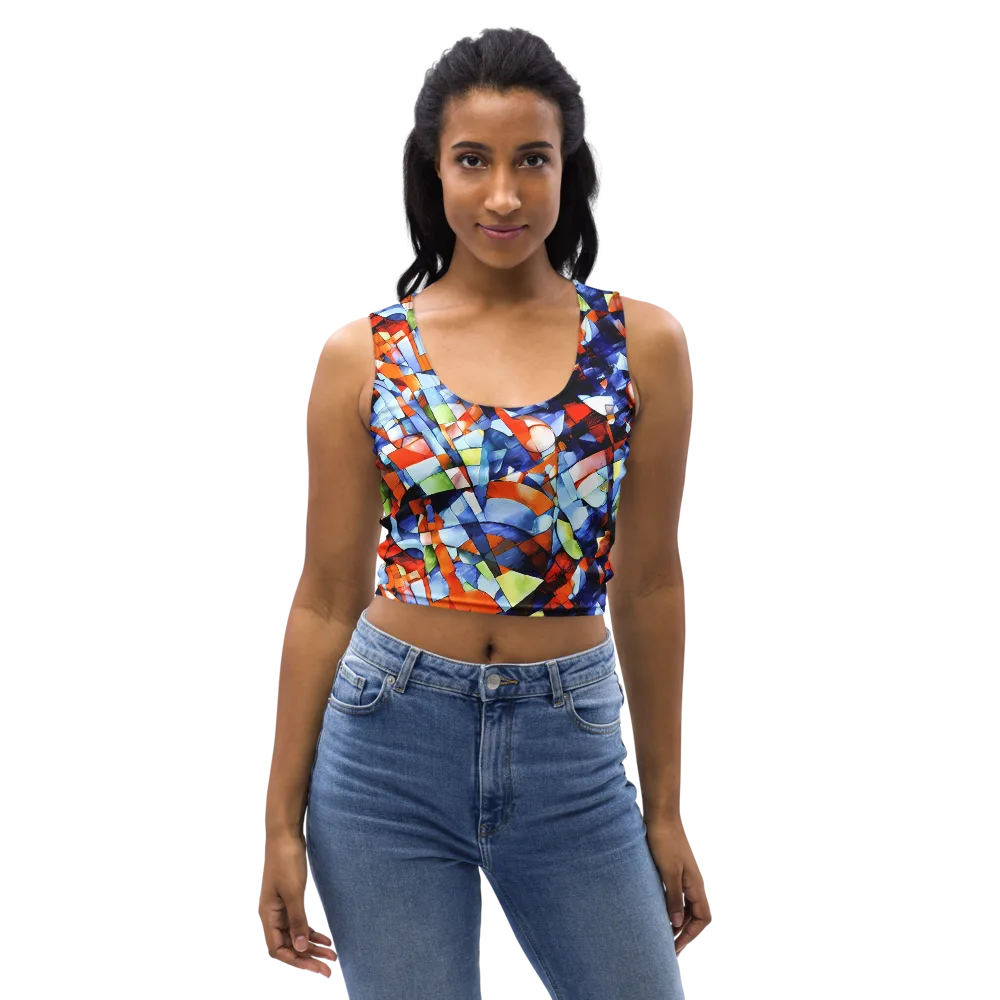 Cubist Current on Crop Top — Front