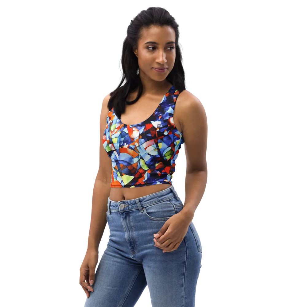 Cubist Current on Crop Top — Left Front