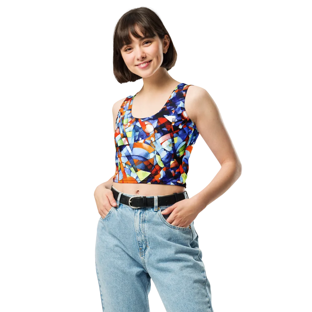 Cubist Current on Crop Top — Front