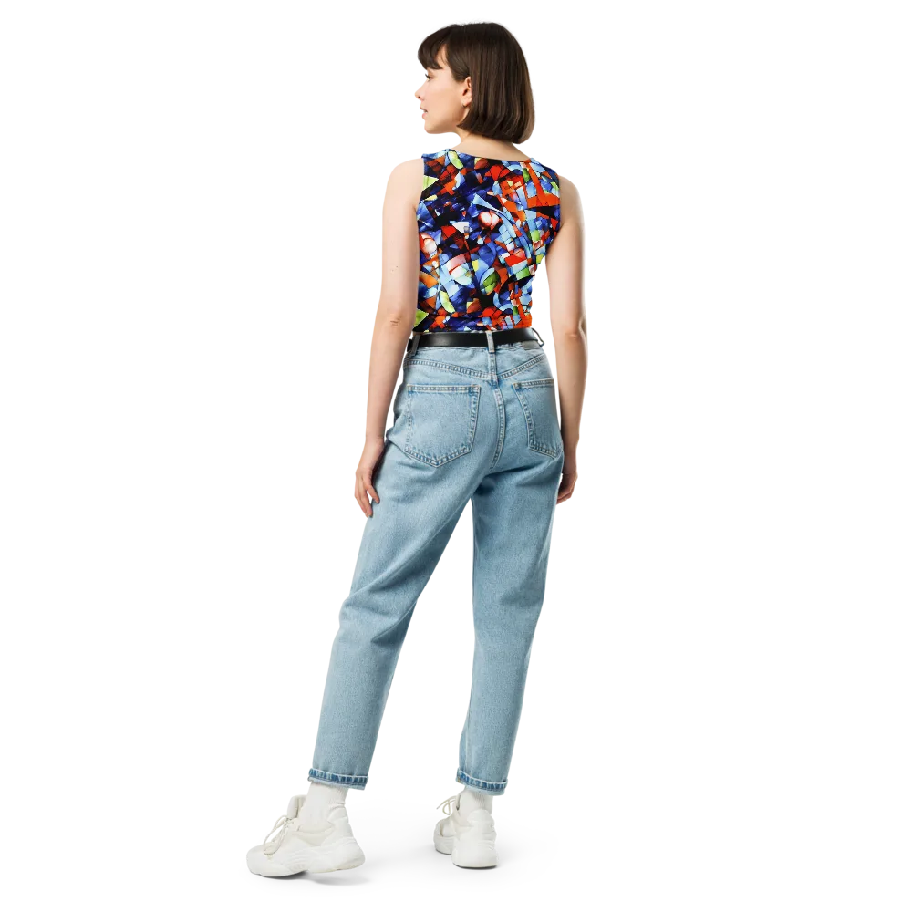 Cubist Current on Crop Top — Back