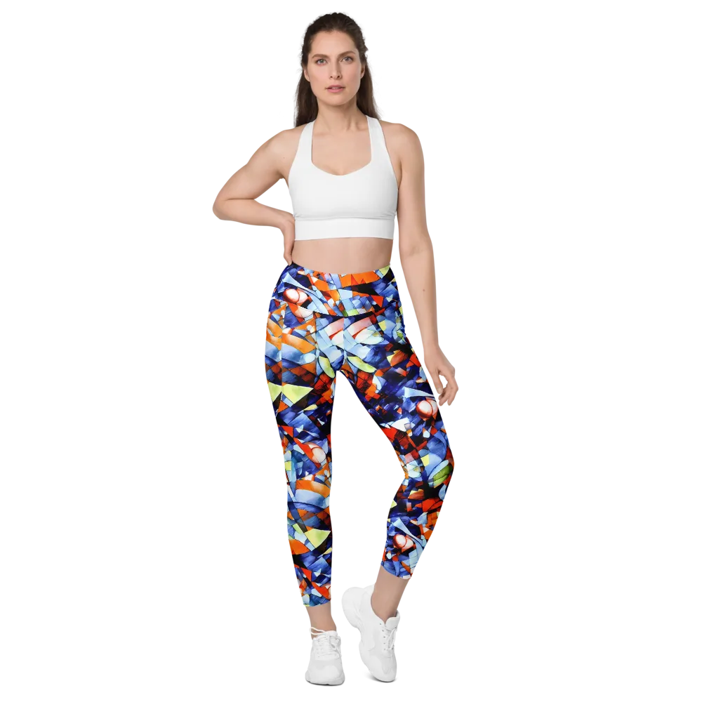 Cubist Current on Leggings with Pockets — Front