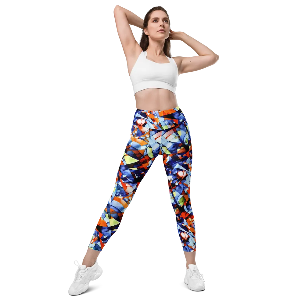 Cubist Current on Leggings with Pockets — Front