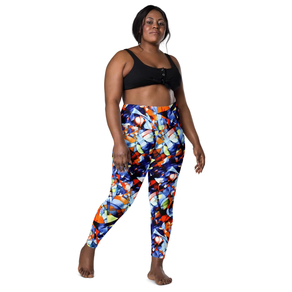 Cubist Current on Leggings with Pockets — Front