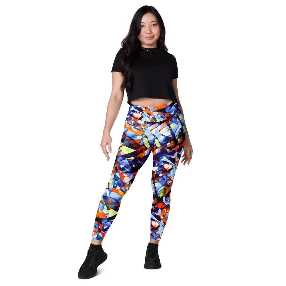 Cubist Current on Leggings with Pockets — Front