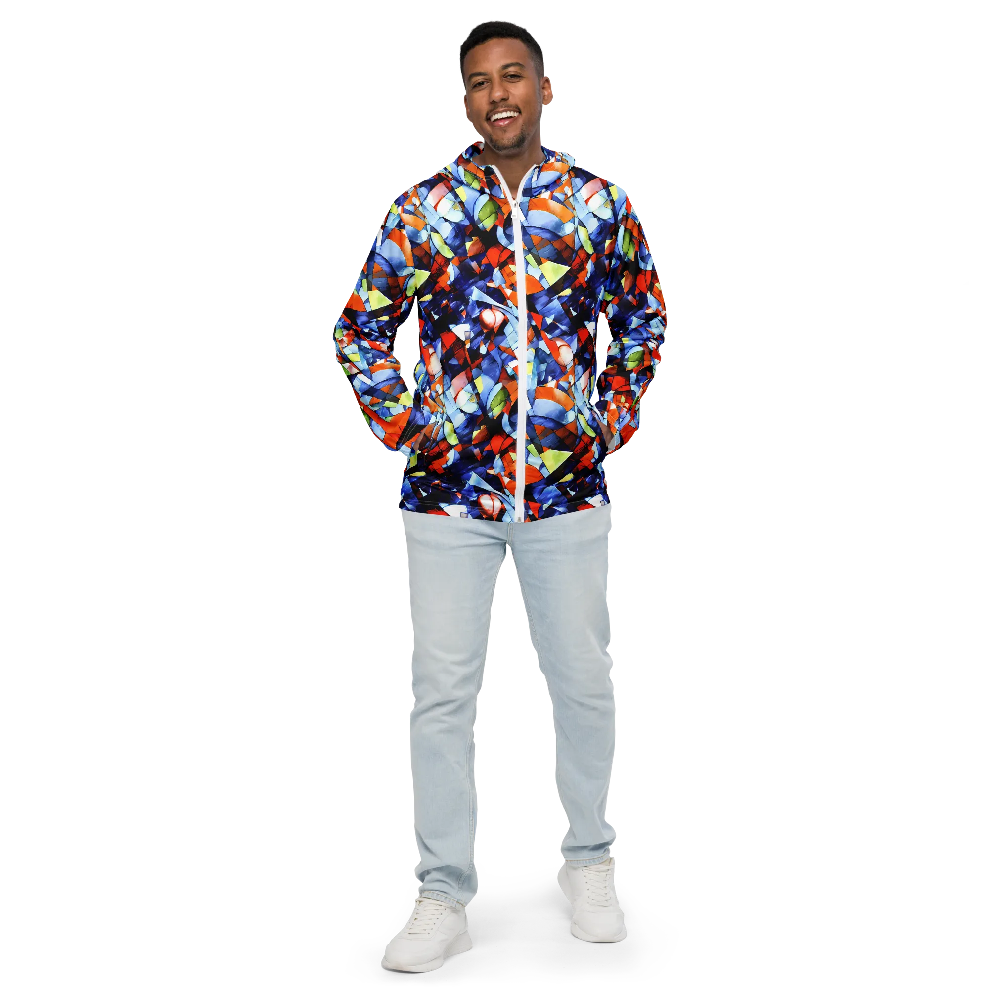 Cubist Current on Men's Windbreaker — Front