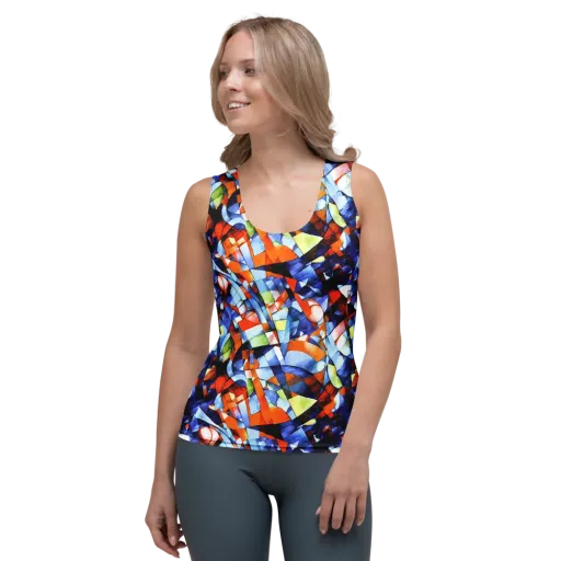 Cubist Current on a Women's Tank Top