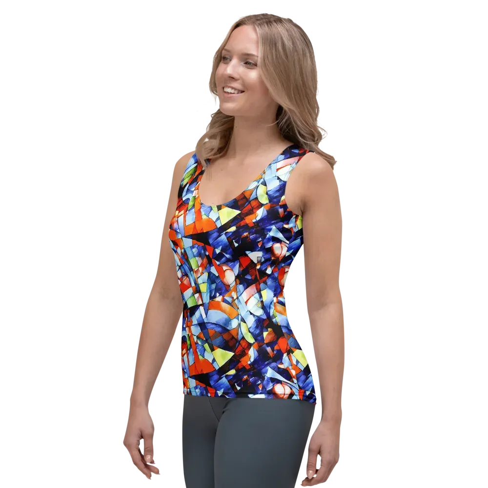 Cubist Current on Women's Tank Top — Left Front