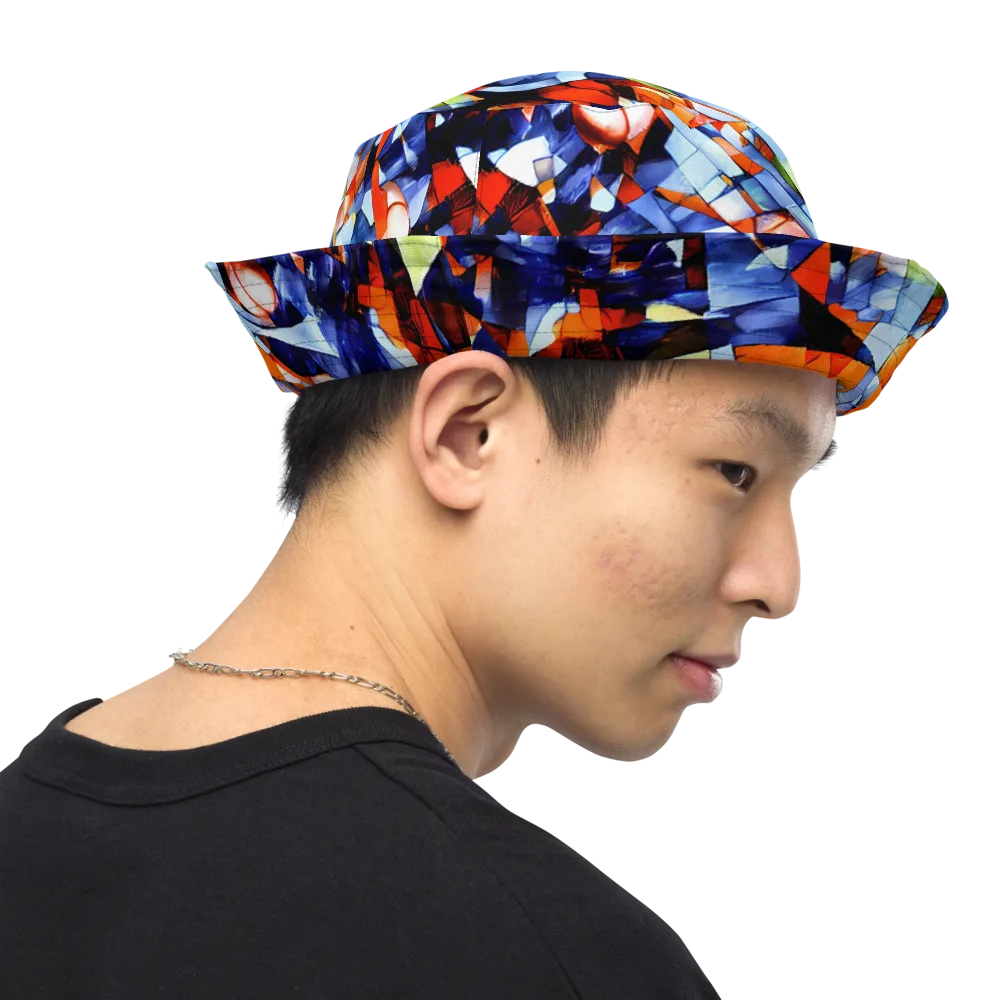 Cubist Current on Reversible Bucket Hat — Right Outside