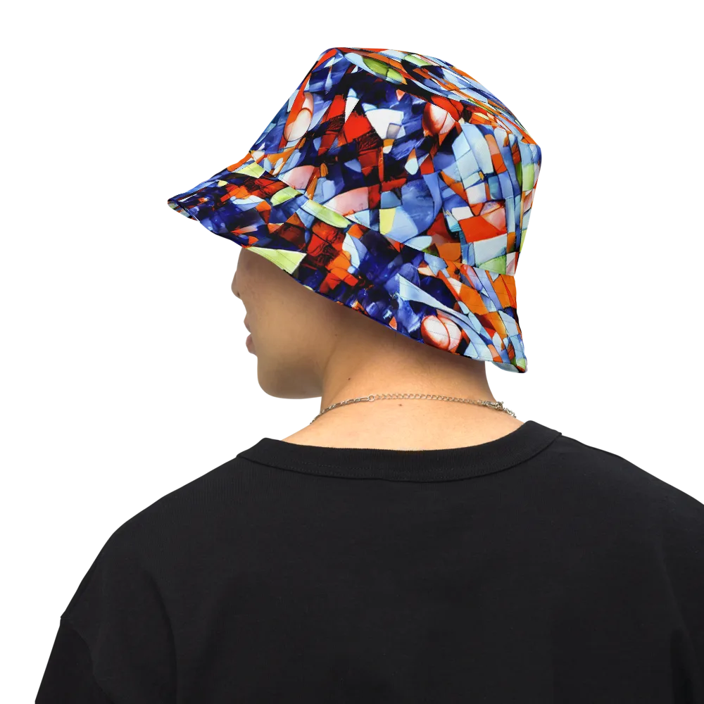 Cubist Current on Reversible Bucket Hat — Back Inside