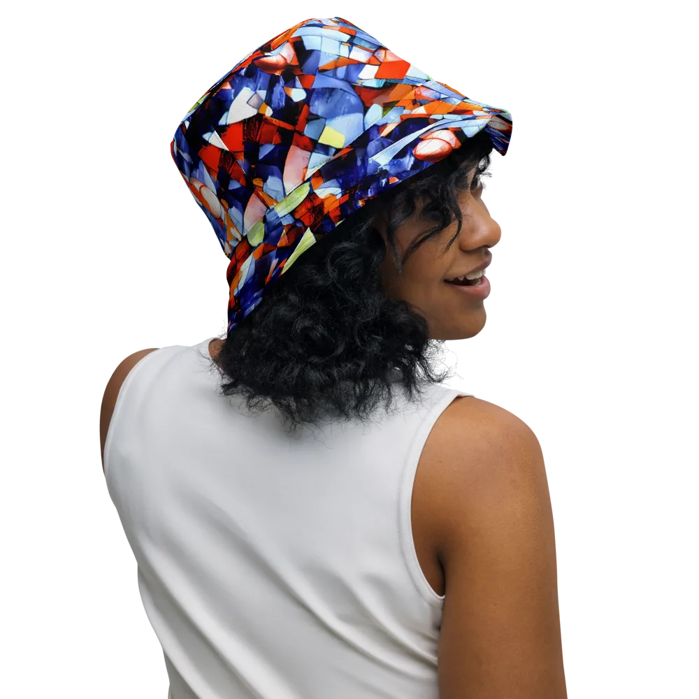 Cubist Current on Reversible Bucket Hat — Right Outside