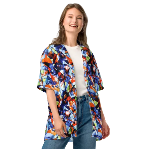 Cubist Current on a Button Shirt