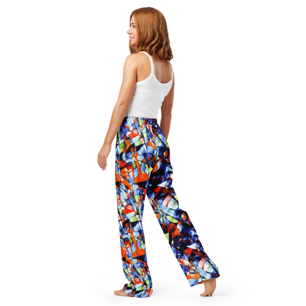 Cubist Current on Women's Pajama Pants — Back