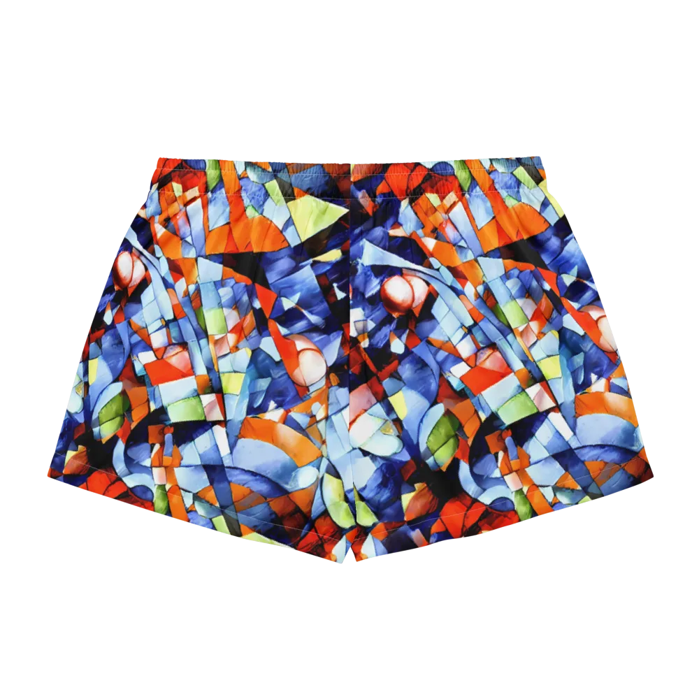 Cubist Current on Women's Pajama Shorts — Back