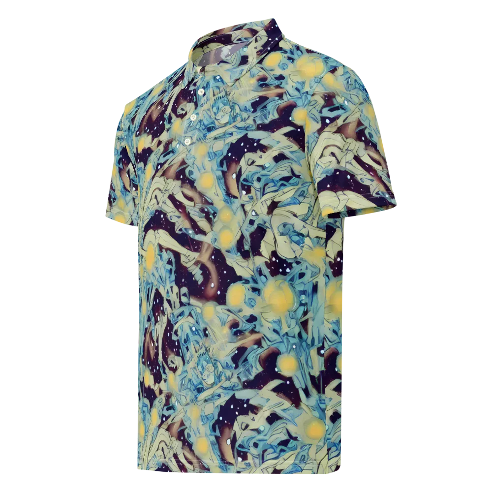 Celestial Fossil on Men's Slim Fit Polo Shirt — Left Front