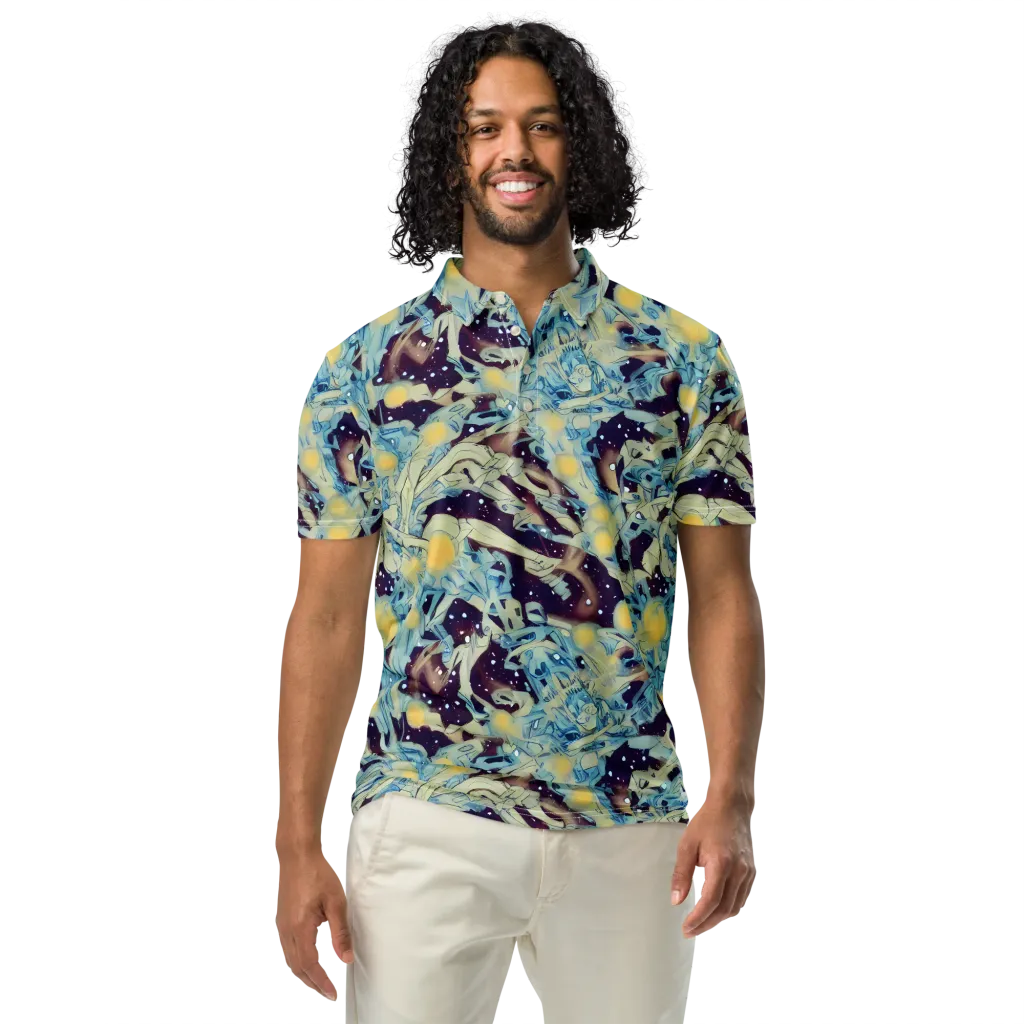 Celestial Fossil on Men's Slim Fit Polo Shirt — Front