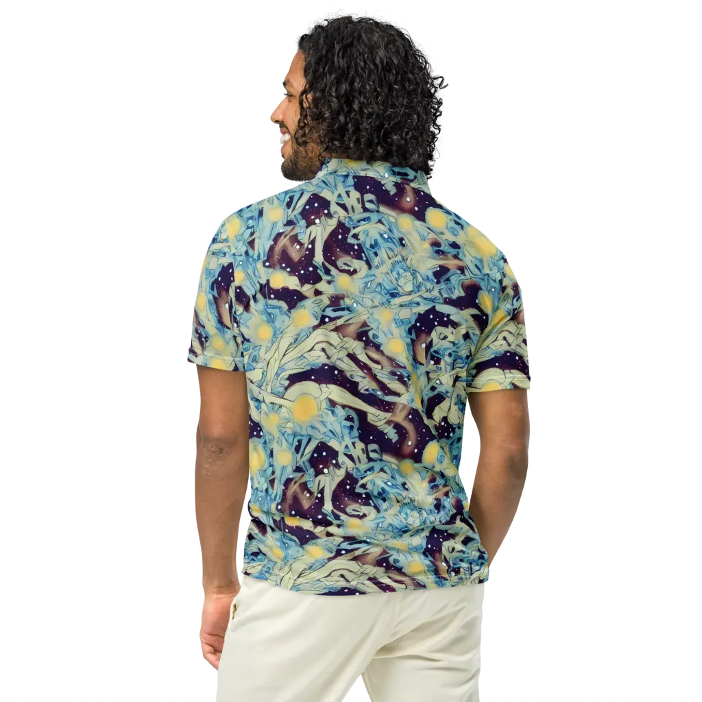 Celestial Fossil on Men's Slim Fit Polo Shirt — Back