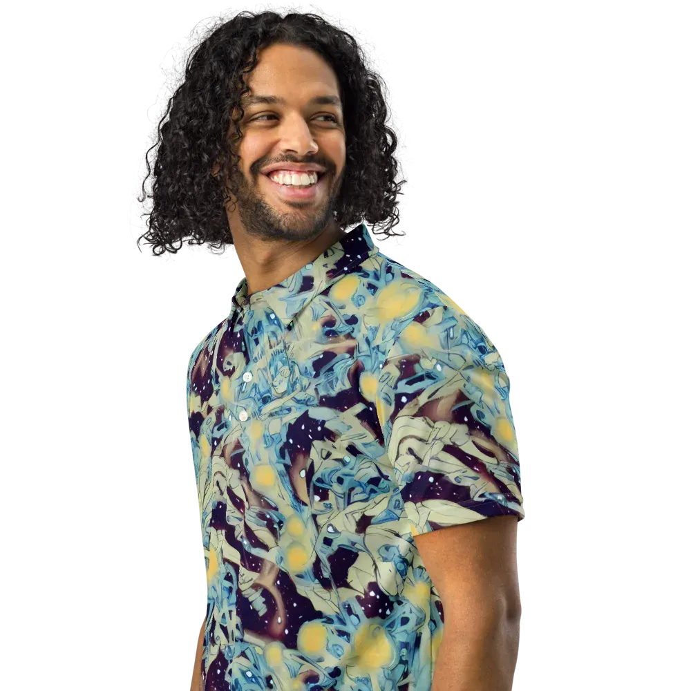 Celestial Fossil on Men's Slim Fit Polo Shirt — Left Front