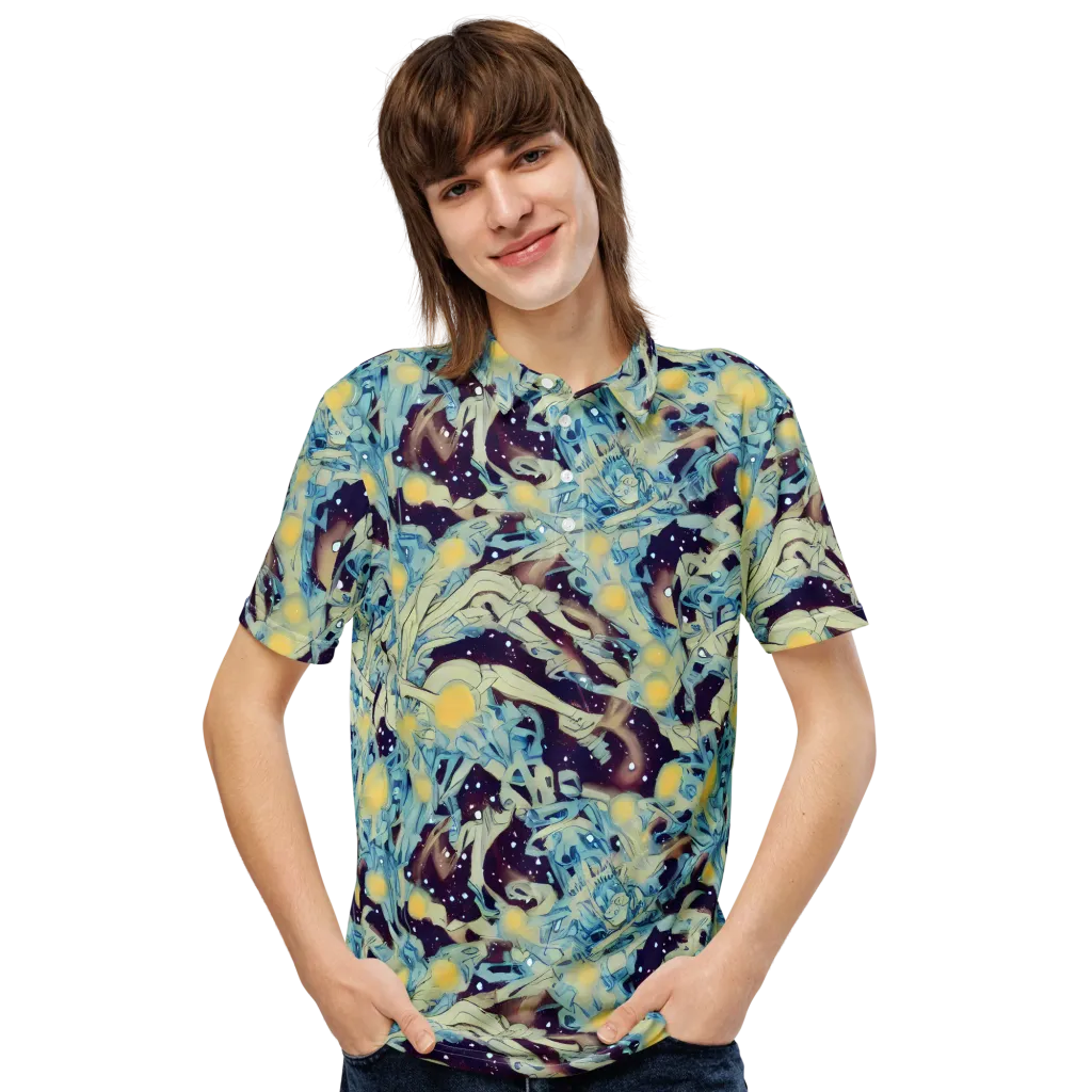 Celestial Fossil on Men's Slim Fit Polo Shirt — Front