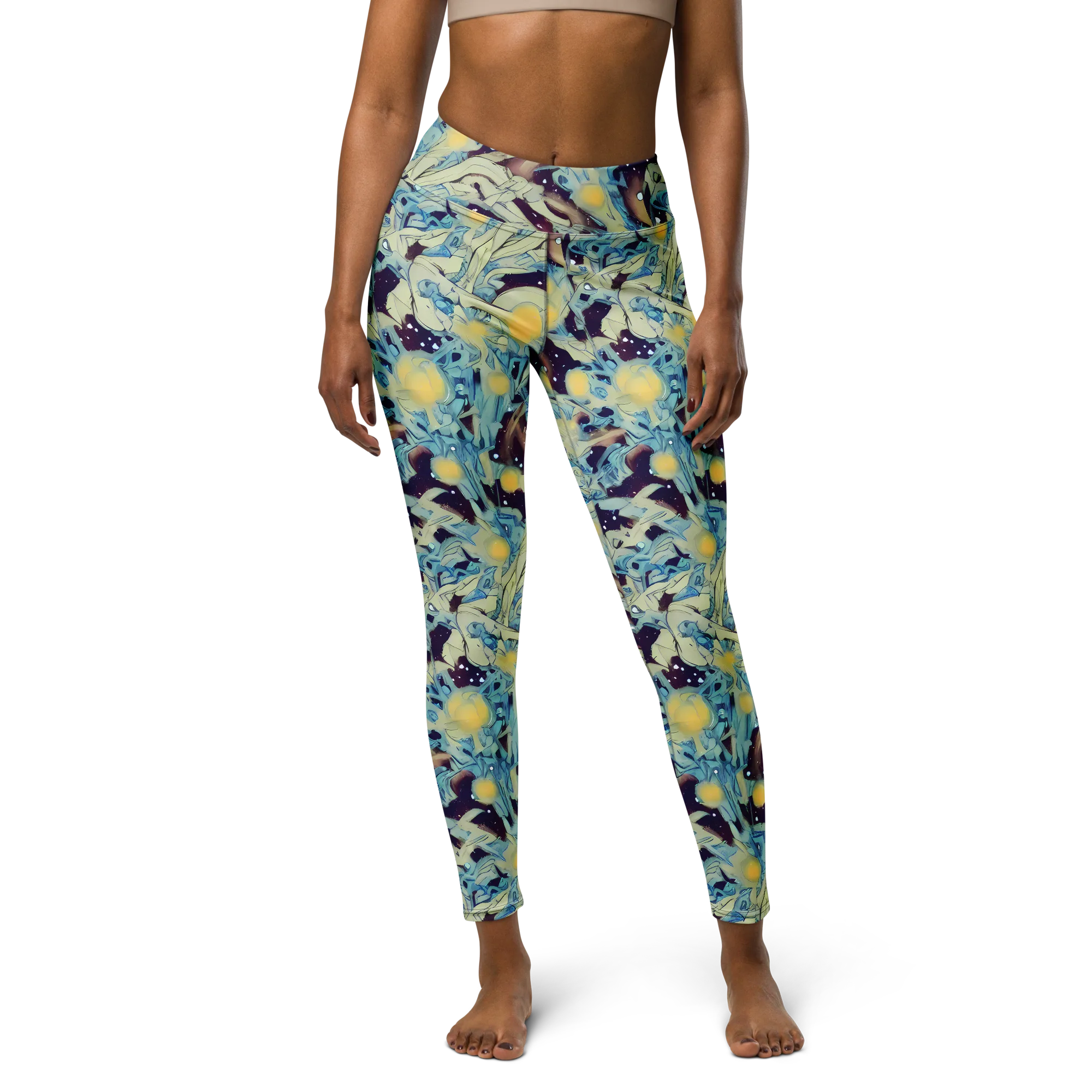 Celestial Fossil on Yoga Leggings — Front
