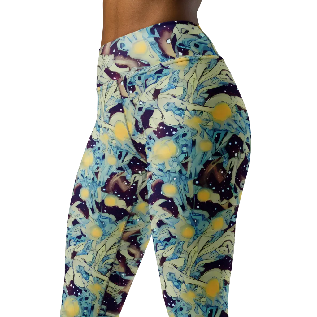 Celestial Fossil on Yoga Leggings — Left Front