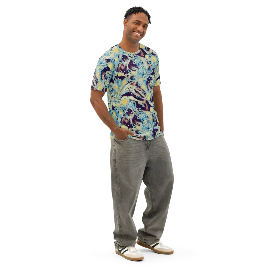 Celestial Fossil on Men's Cotton Crew Neck T-Shirt — Right Front