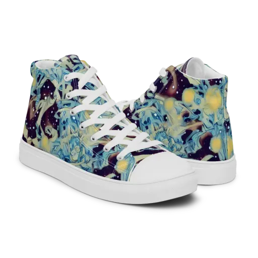 Celestial Fossil on a Men's High Top Canvas Shoes