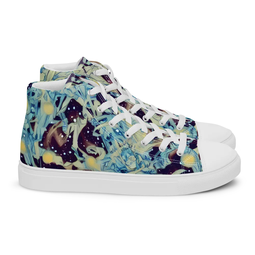 Celestial Fossil on Women's High Top Canvas Shoes — Right